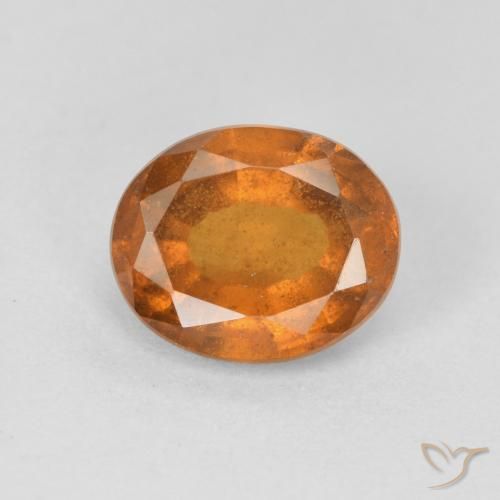 2.19ct Натуральный Medium Dark-Orange Гранат Гессонит, Овал, VS-SI