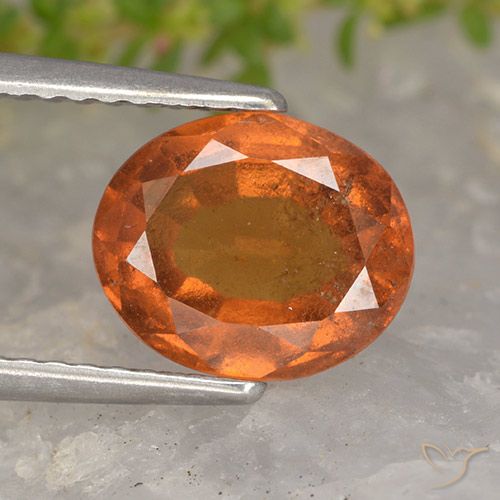 2.27ct Натуральный Темно-оранжевый Гранат Гессонит, Овал, VS-SI
