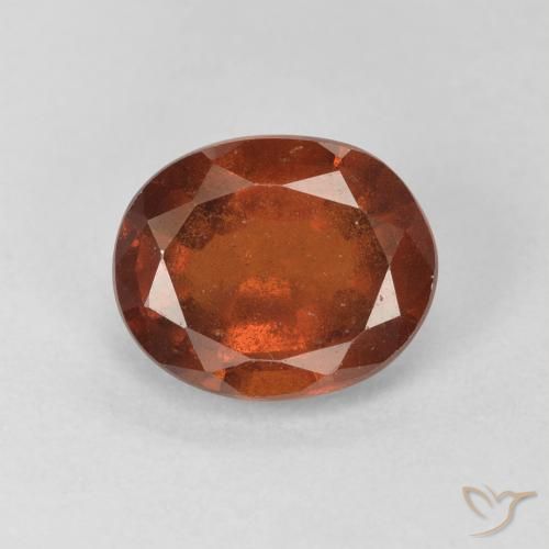 2.27ct Натуральный Темно-оранжевый Гранат Гессонит, Овал, VS-SI