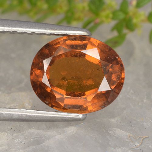 2.25ct Натуральный Средне-темно-оранжевый Гранат Гессонит, Овал, VS-SI