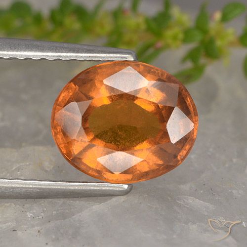 1.99ct Натуральный Темно-оранжевый Гранат Гессонит, Овал, VS-SI