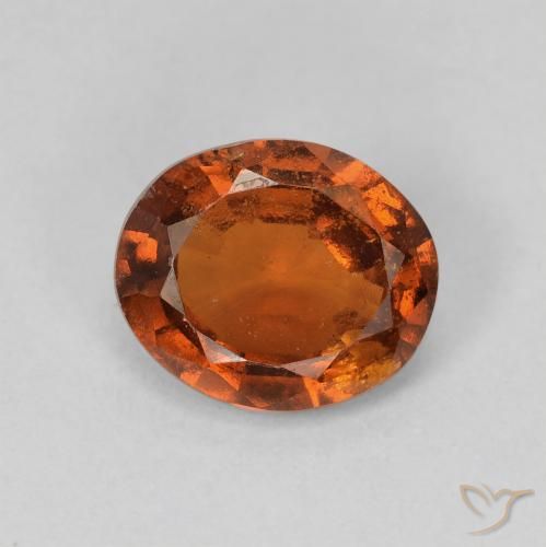 1.86ct Натуральный Темно-оранжевый Гранат Гессонит, Овал, VS-SI