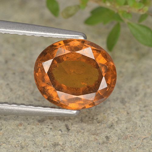 1.94ct Натуральный Темно-оранжевый Гранат Гессонит, Овал, VS-SI