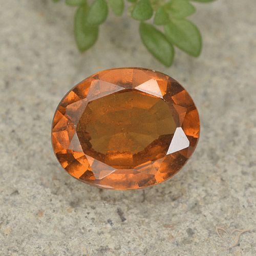 1.83ct Натуральный Средне-темно-оранжевый Гранат Гессонит, Овал, VS-SI