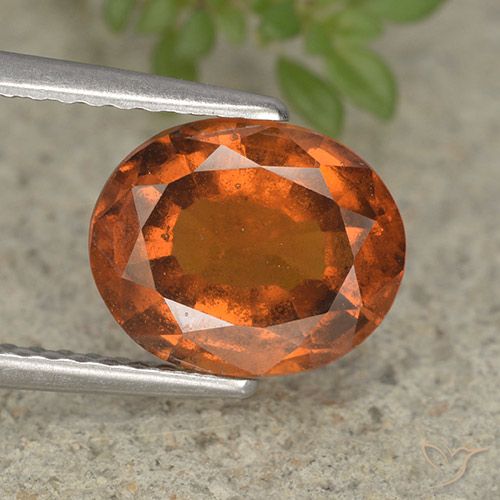 2.73ct Натуральный Янтарный Апельсин Гранат Гессонит, Овал, VS-SI