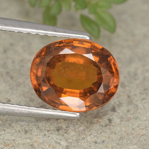 2.25ct Натуральный Средне-темно-оранжевый Гранат Гессонит, Овал, VS-SI