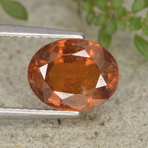 2.43ct Натуральный Янтарный Апельсин Гранат Гессонит, Овал, VS-SI