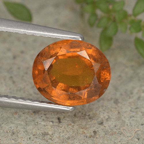 2.03ct Натуральный Средний апельсин Гранат Гессонит, Овал, VS-SI