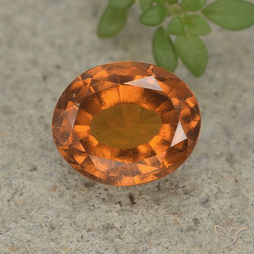 2.42ct Натуральный Темно-оранжевый Гранат Гессонит, Овал, Чистота VS