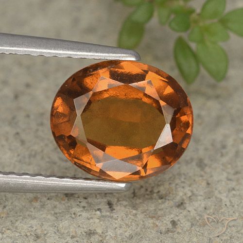 2.36ct Натуральный Средне-темно-оранжевый Гранат Гессонит, Овал, Чистота VS