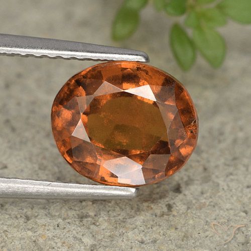 2.66ct Натуральный Темно-оранжевый Гранат Гессонит, Овал, Чистота VS