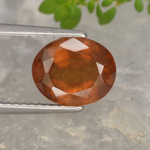 2.68ct Натуральный Янтарный Апельсин Гранат Гессонит, Овал, VS-SI