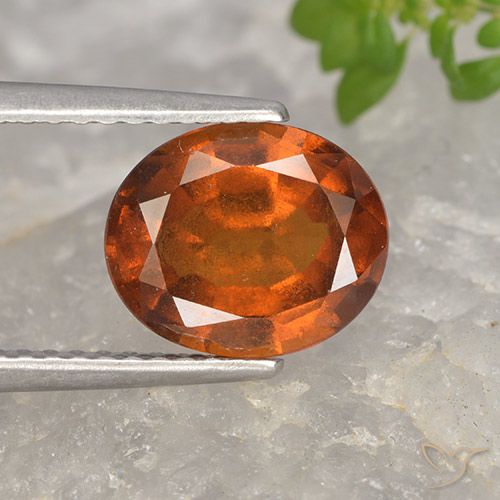 2.46ct Натуральный Средне-темно-оранжевый Гранат Гессонит, Овал, VS-SI