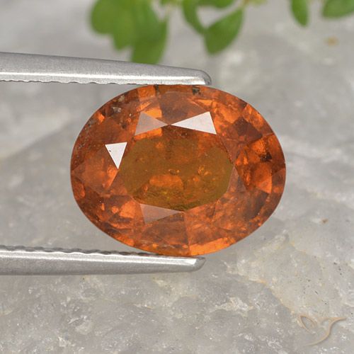 2.80ct Натуральный Средне-темно-оранжевый Гранат Гессонит, Овал, VS-SI