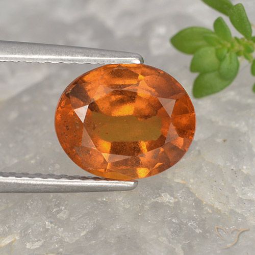 2.68ct Натуральный Средний апельсин Гранат Гессонит, Овал, VS-SI