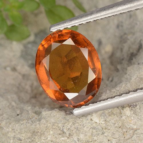 2.10ct Натуральный Темно-оранжевый Гранат Гессонит, Овал, Чистота VS