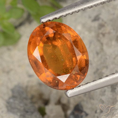 2.23ct Натуральный Темно-оранжевый Гранат Гессонит, Овал, VS-SI