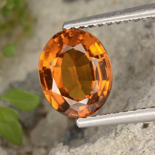 1.96ct Натуральный Средне-темно-оранжевый Гранат Гессонит, Овал, Чистота VS