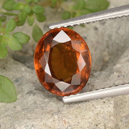 2.40ct Натуральный Темно-оранжевый Гранат Гессонит, Овал, VS-SI