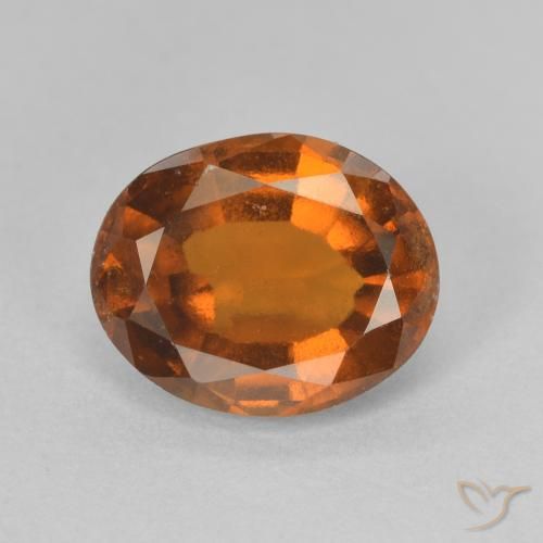 2.50ct Натуральный Темно-оранжевый Гранат Гессонит, Овал, VVS-VS