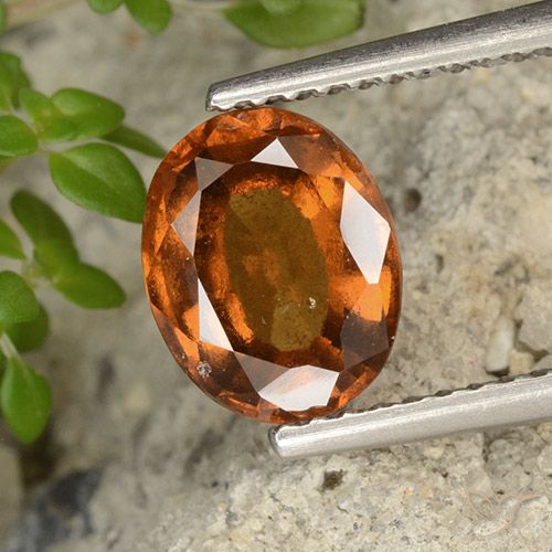 1.92ct Натуральный Темно-оранжевый Гранат Гессонит, Овал, Чистота VS
