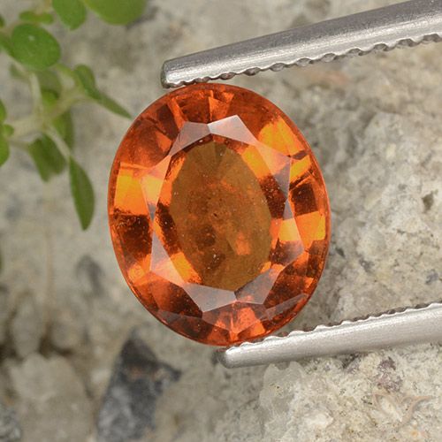 2.33ct Натуральный Янтарный Апельсин Гранат Гессонит, Овал, VS-SI