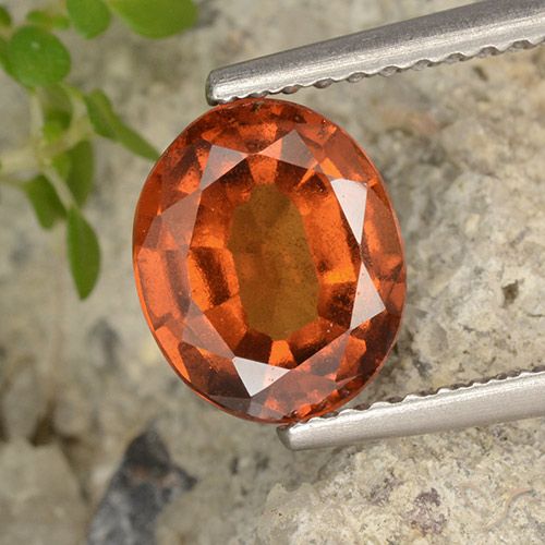 1.99ct Натуральный Темно-оранжевый Гранат Гессонит, Овал, Чистота VS