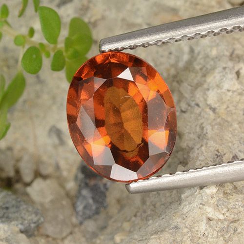 2.07ct Натуральный Янтарный Апельсин Гранат Гессонит, Овал, VVS-VS