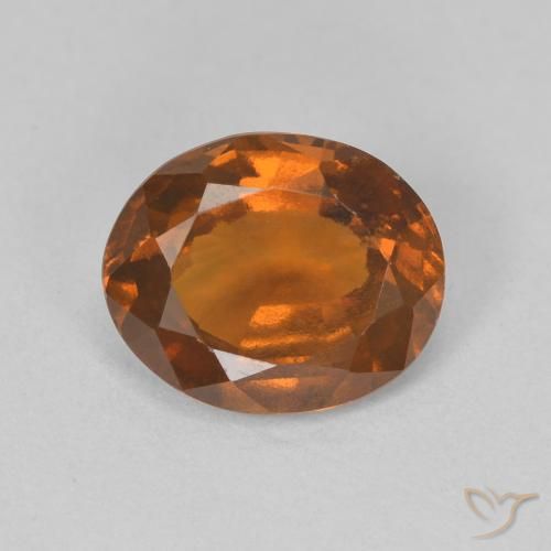 2.35ct Натуральный Средний апельсин Гранат Гессонит, Овал, VVS-VS