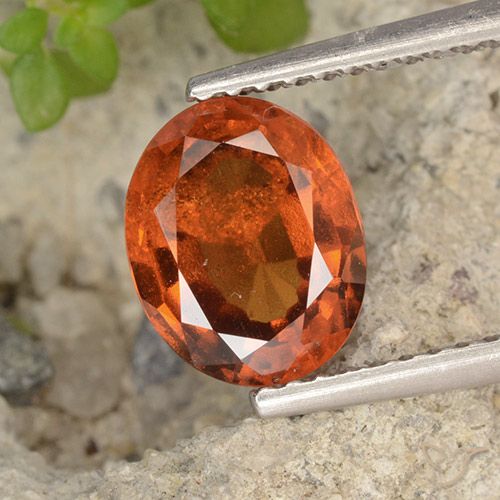 2.01ct Натуральный Красновато-оранжевый Гранат Гессонит, Овал, VS-SI