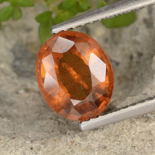 2.10ct Натуральный Янтарный Апельсин Гранат Гессонит, Овал, VS-SI