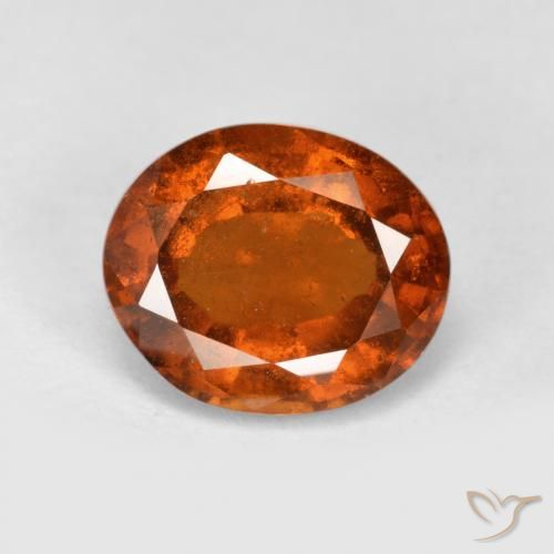 2.47ct Натуральный Темно-оранжевый Гранат Гессонит, Овал, VS-SI