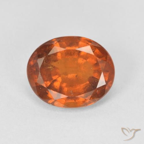 2.49ct Натуральный Темно-оранжевый Гранат Гессонит, Овал, VS-SI