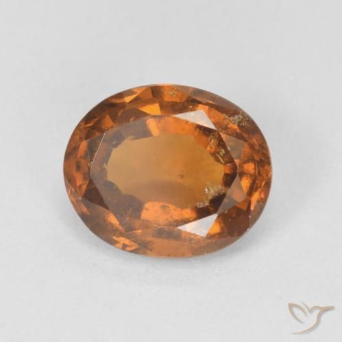 2.23ct Натуральный Темно-оранжевый Гранат Гессонит, Овал, VS-SI