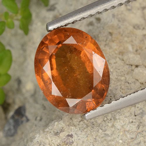 2.63ct Натуральный Темно-оранжевый Гранат Гессонит, Овал, VS-SI