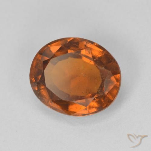 2.47 карата, натуральный Medium Dark-Orange Гранат Гессонит, Овал, VS-SI