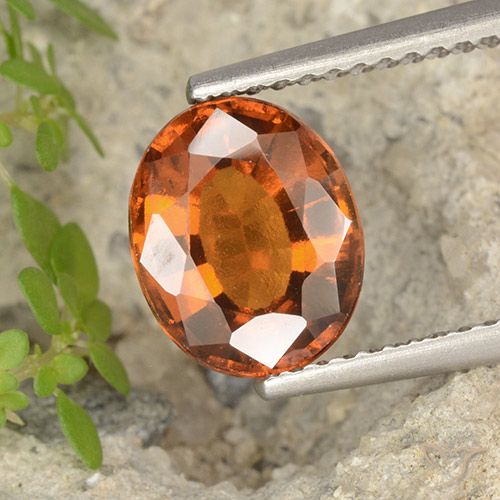 2.55ct Натуральный Красновато-оранжевый Гранат Гессонит, Овал, VVS-VS