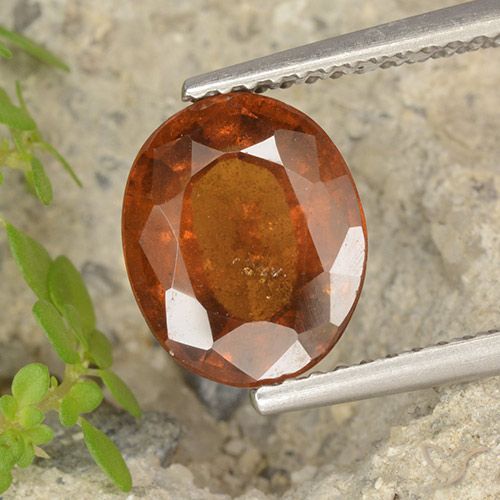 3.05ct Натуральный Красновато-оранжевый Гранат Гессонит, Овал, VS-SI