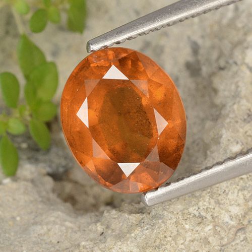 2.69ct Натуральный Средний апельсин Гранат Гессонит, Овал, VS-SI