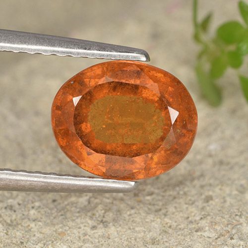 1.80ct Натуральный Средний апельсин Гранат Гессонит, Овал, VS-SI