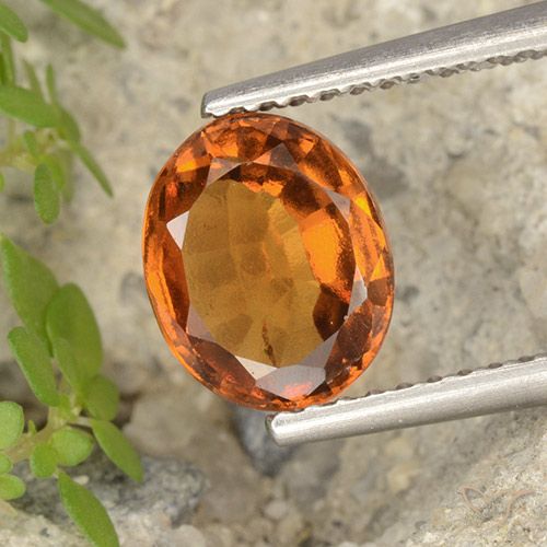 1.81ct Натуральный Средне-темно-оранжевый Гранат Гессонит, Овал, Чистота VS