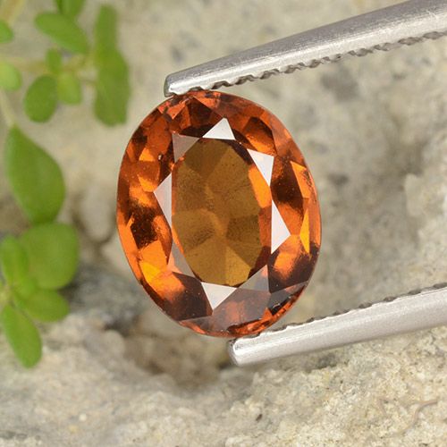 1.69ct Натуральный Янтарный Апельсин Гранат Гессонит, Овал, Чистота VS