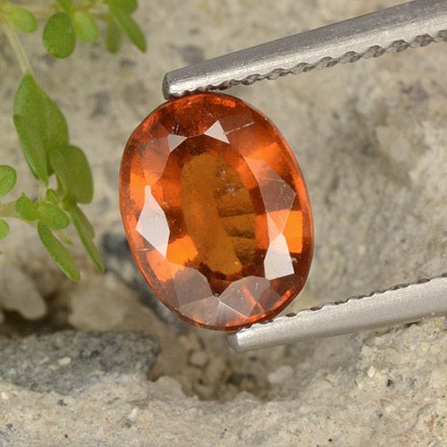 1.97ct Натуральный Средне-темно-оранжевый Гранат Гессонит, Овал, VS-SI