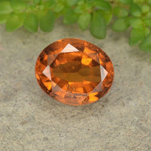 1.86ct Натуральный Желтовато-оранжевый Гранат Гессонит, Овал, VS-SI