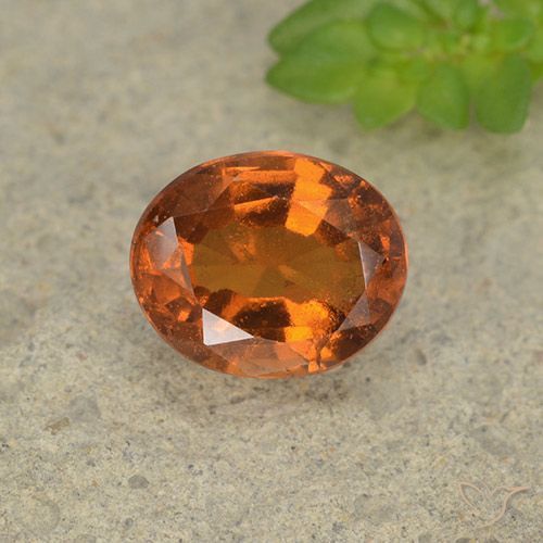 1.66ct Натуральный Темно-оранжевый Гранат Гессонит, Овал, VS-SI