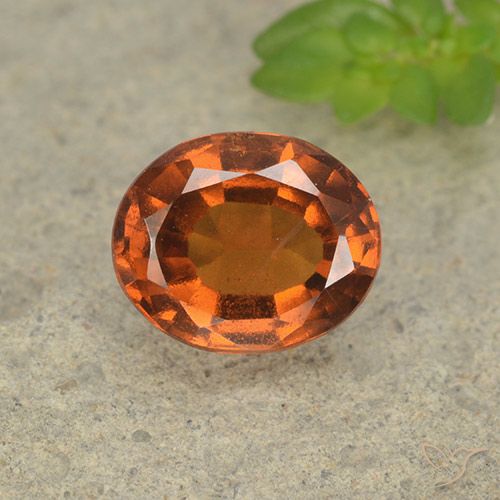 1.93ct Натуральный Темно-оранжевый Гранат Гессонит, Овал, Чистота VS