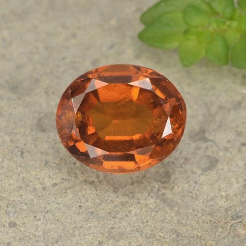 2.00ct Натуральный Темно-оранжевый Гранат Гессонит, Овал, VS-SI
