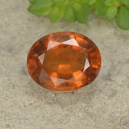 2.48ct Натуральный Темно-оранжевый Гранат Гессонит, Овал, VS-SI