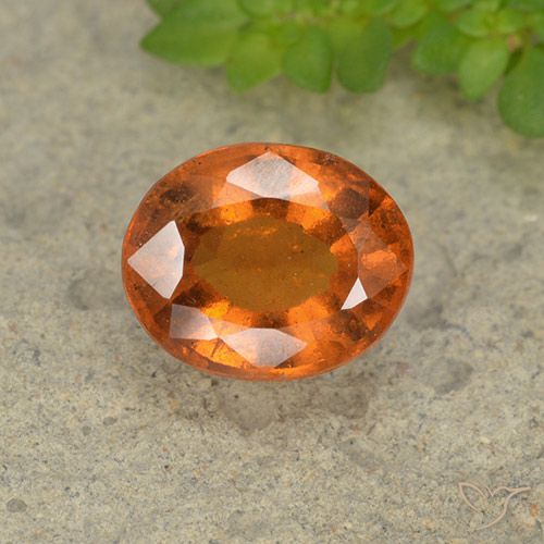 2.09ct Натуральный Средний апельсин Гранат Гессонит, Овал, VS-SI