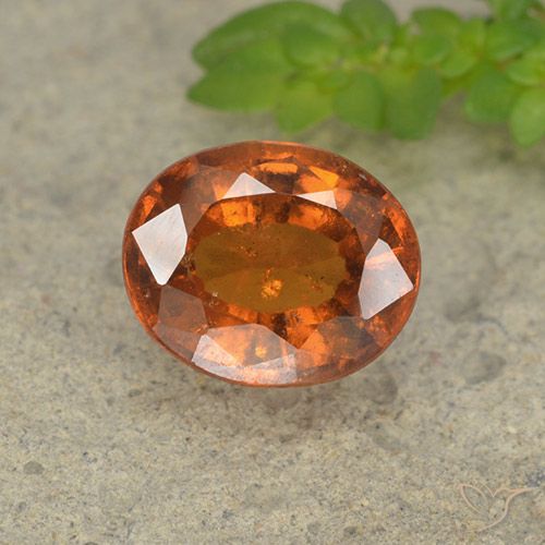 2.18ct Натуральный Янтарный Апельсин Гранат Гессонит, Овал, VS-SI